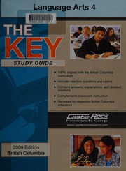 The Key Study Guide Language Arts 4 2009 Ed British Columbia Rao