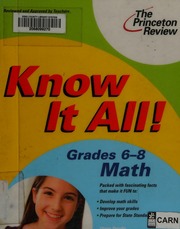 Know It All Grades 68 Math 1st Ed Perullo Diane Princeton Review Firm