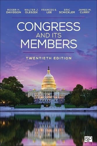 Congress And Its Members 20th Edition Roger H Davidson Walter J Oleszek