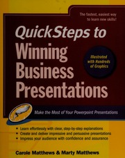 Quicksteps To Winning Business Presentations Make The Most Of Your Powerpoint Presentations Matthews
