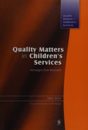 Quality Matters In Childrens Services Messages From Research Stein