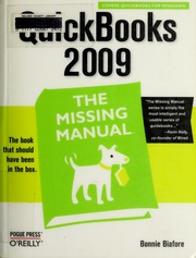 Quickbooks 2009 The Missing Manual Biafore Bonnie