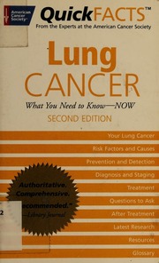 Quick Facts Lung Cancer What You Need To Knownow 2nd Ed American Cancer Society