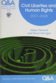 Qa Civil Liberties And Human Rights 20072008 4 Edition Fenwick