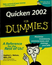 Quicken 2002 For Dummies Nelson Stephen L 1959