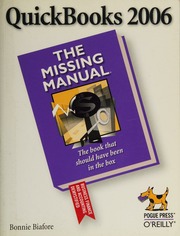 Quickbooks 2006 The Missing Manual 1st Ed Bonnie Biafore