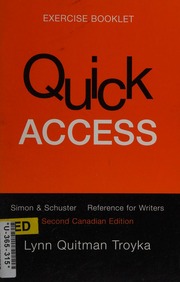Quick Access Simon Schuster Reference For Writers Second Canadian Edition Exercise Booklet 2nd Canadian Ed Nelson
