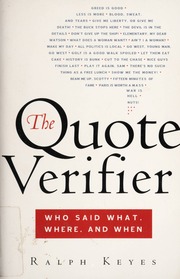 The Quote Verifier 1st St Martins Griffin Ed Ralph Keyes