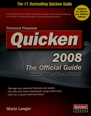 Quicken 2008 The Official Guide Langer Maria