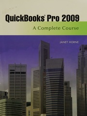 Quickbooks Pro 2009 A Complete Course Horne Janet