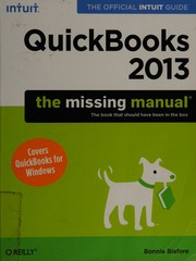 Quickbooks 2013 The Missing Manual 1st Ed Biafore Bonnie