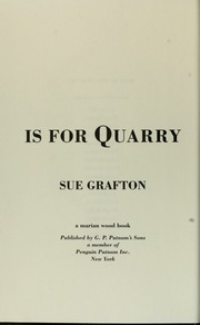 Q Is For Quarry Grafton Sue
