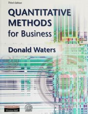 Quantitative Methods For Business 3rd Ed Waters C D J C Donald J