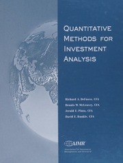 Quantitative Methods For Investment Analysis Defusco Richard Armand Association For Investment Management And Research