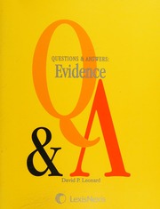 Questions Answers Evidence Multiple Choice And Short Answer Questions And Answers Rev 1st Ed Leonard