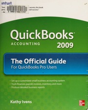 Quickbooks 2009 The Official Guide None Ivens Kathy None