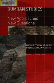 Qumran Studies New Approaches New Questions Davis Michael T Strawn