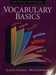 Vocabulary Basics Nadell Judith Author Johnson Beth 1956 Author