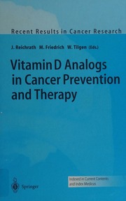 Vitamin D Analogs In Cancer Prevention And Therapy 1 Edition Reichrath