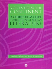 Voices From The Continent A Curriculum Guide To Selected West African Literature Obrien