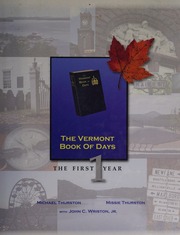 The Vermont Book Of Days The First Year Thurston Michael 1953