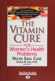 The Vitamin Cure For Womens Health Problems Large Print Edition Case