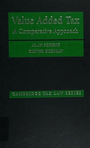 Value Added Tax A Comparative Approach 1 Edition Schenk Alan