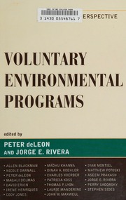 Voluntary Environmental Programs A Policy Perspective Deleon
