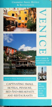Venice Lakes Mountains 3rd Ed Duncan Fiona Glass Leonie