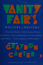Vanity Fairs Writers On Writers Friend David Writer Of Introduction Carter
