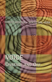 Voice Onstage And Off Barton Robert 1945 Dal Vera Rocco