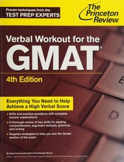 Verbal Workout For The Gmat 4th Edition French Doug 1965 Author