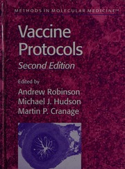 Vaccine Protocols 2nd Ed Robinson Andrew 1947 Hudson Michael J Cranage