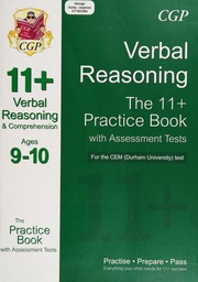 Verbal Reasoning Comprehension The 11 Practice Book With Assessment Tests For The Cem Durham University Test Ages 910 Boulter