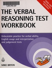 Verbal Reasoning Test Workbook Unbeatable Practice For Verbal Ability English Usage And Interpretation And Judgment Tests None Bryon