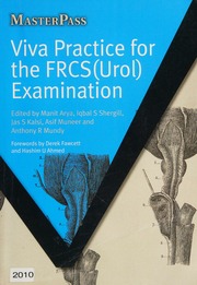Viva Practice For The Frcsurol Examination Arya M Manit