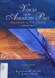 Voices Of The American Past Documents In Us History 2nd Ed Hyser