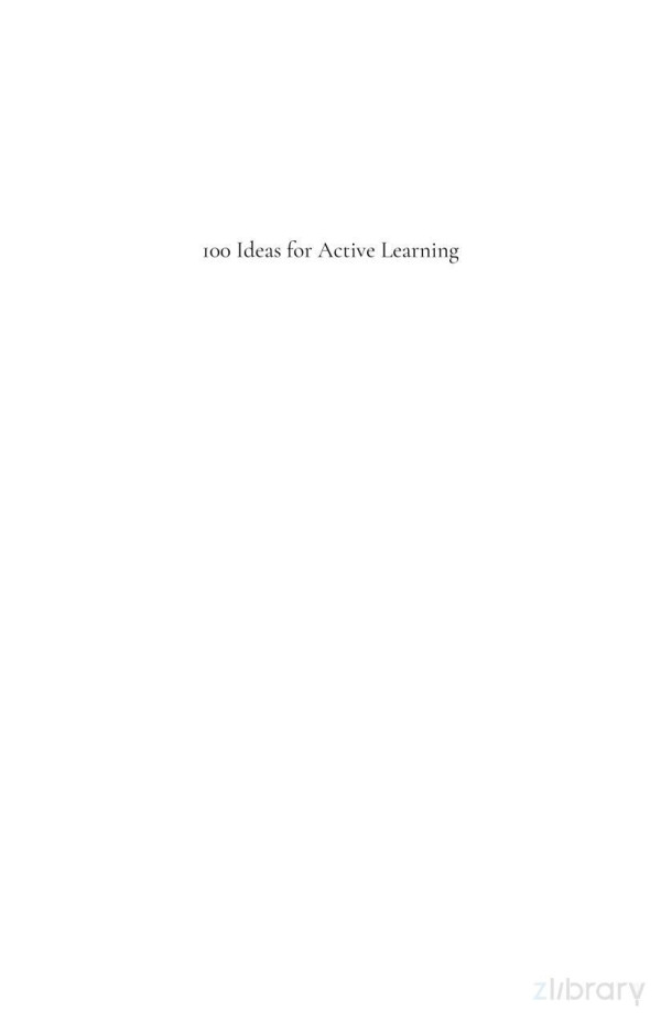 100 Ideas For Active Learning Active Learning Network