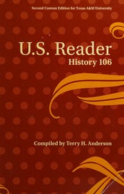 Us Reader History 106 Second Custom Edition For Texas Am University Anderson