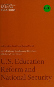 U S Education Reform And National Security Council On Foreign Relations Independent Task Force