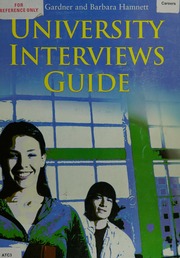 University Interviews Guide Gardner Andy Hamnett Barbara