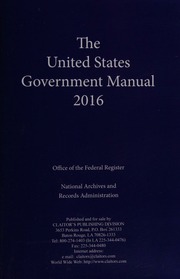The United States Government Manual 2016 United States Office Of The Federal Register