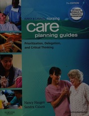 Ulrich Canales Nursing Care Planning Guides Prioritization Delegation And Critical Thinking Haugen