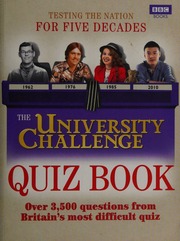 University Challenge Quiz Book Over 3500 Challenging Questions Unknown