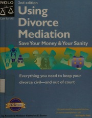 Using Divorce Mediation Save Your Money Your Sanity 2nd Ed Stoner