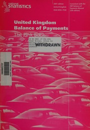 United Kingdom Balance Of Payments The Pink Book 2001 Great Britain Office For National Statistics Great Britain Government Statistical Service