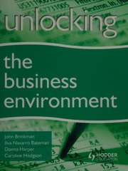 Unlocking The Business Environment Brinkman John