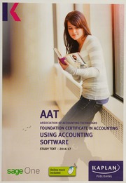 Using Accounting Software Study Text Qualifications And Credit Framework Aq2016 Kaplan Publishing