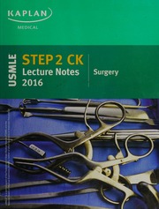Usmle Step 2 Ck Lecture Notes 2016 Surgery Pestana Carlos 1936 Editor Farooqui