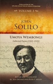 Umoya Wembongi Collected Poems 19221935 Solilo John Author